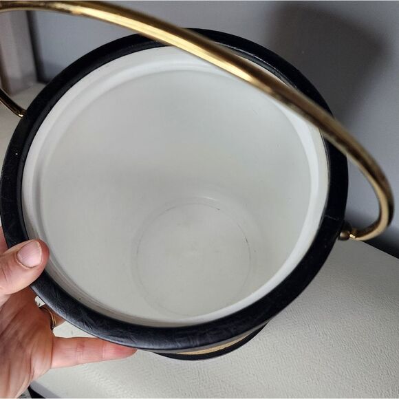 Ice Bucket Vintage Kraftware Champagne insulated Cork Leather Retro MCM - Picture 5 of 5